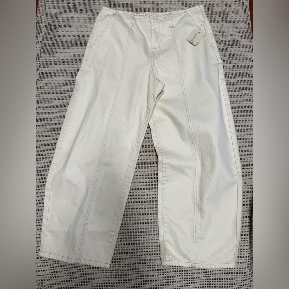 Universal Thread Mid Rise Barrel Leg Ankle Denim Jeans - Picture 5 of 11